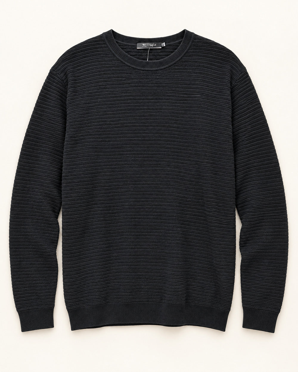 Black men's preloved crew-neck sweater, VW-MS303