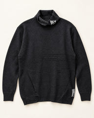 Black men's preloved roll-neck sweater, VW-MS307