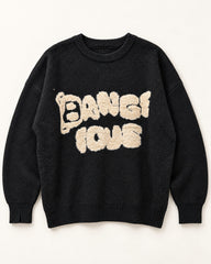 Black & Cream men's preloved crew-neck sweater, VW-MS317