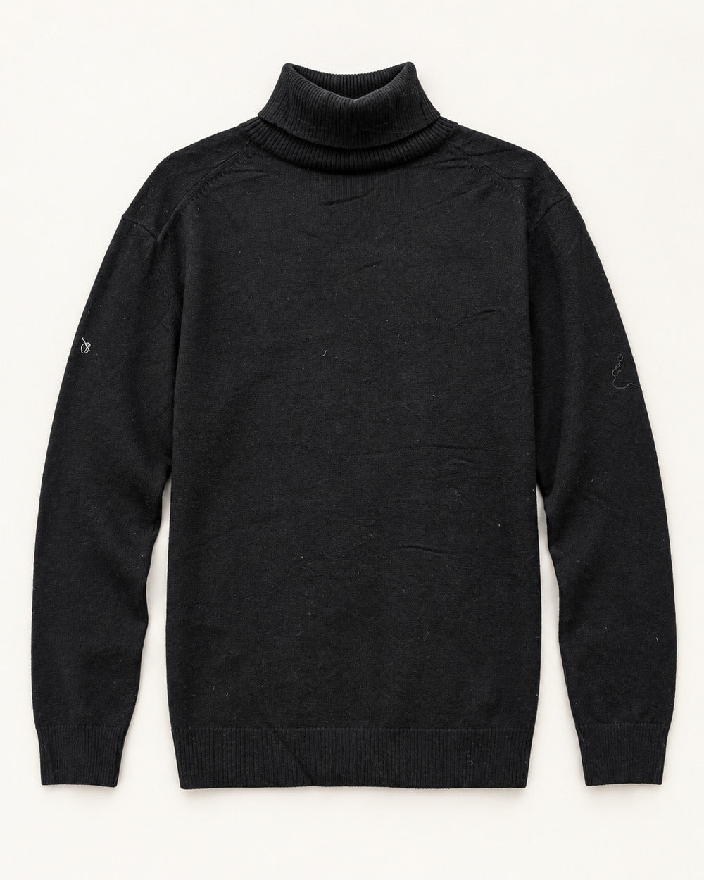 Black men's preloved roll-neck sweater, VW-MS319