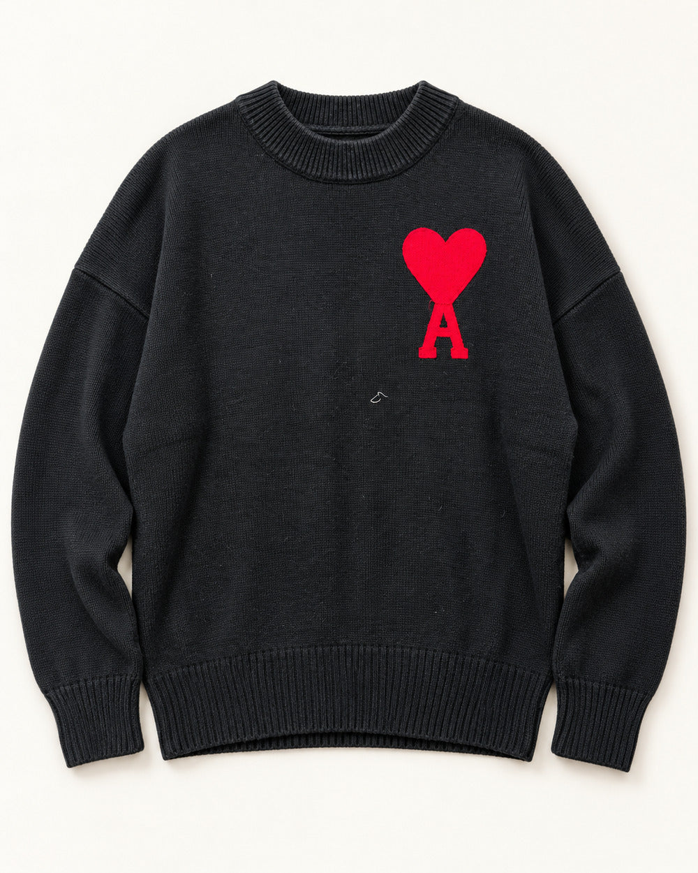 Black men's preloved crew-neck sweater, VW-MS322