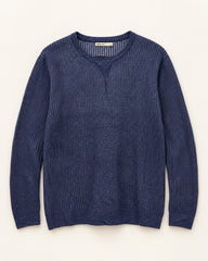 Navy men's preloved crew-neck sweater, VW-MS327