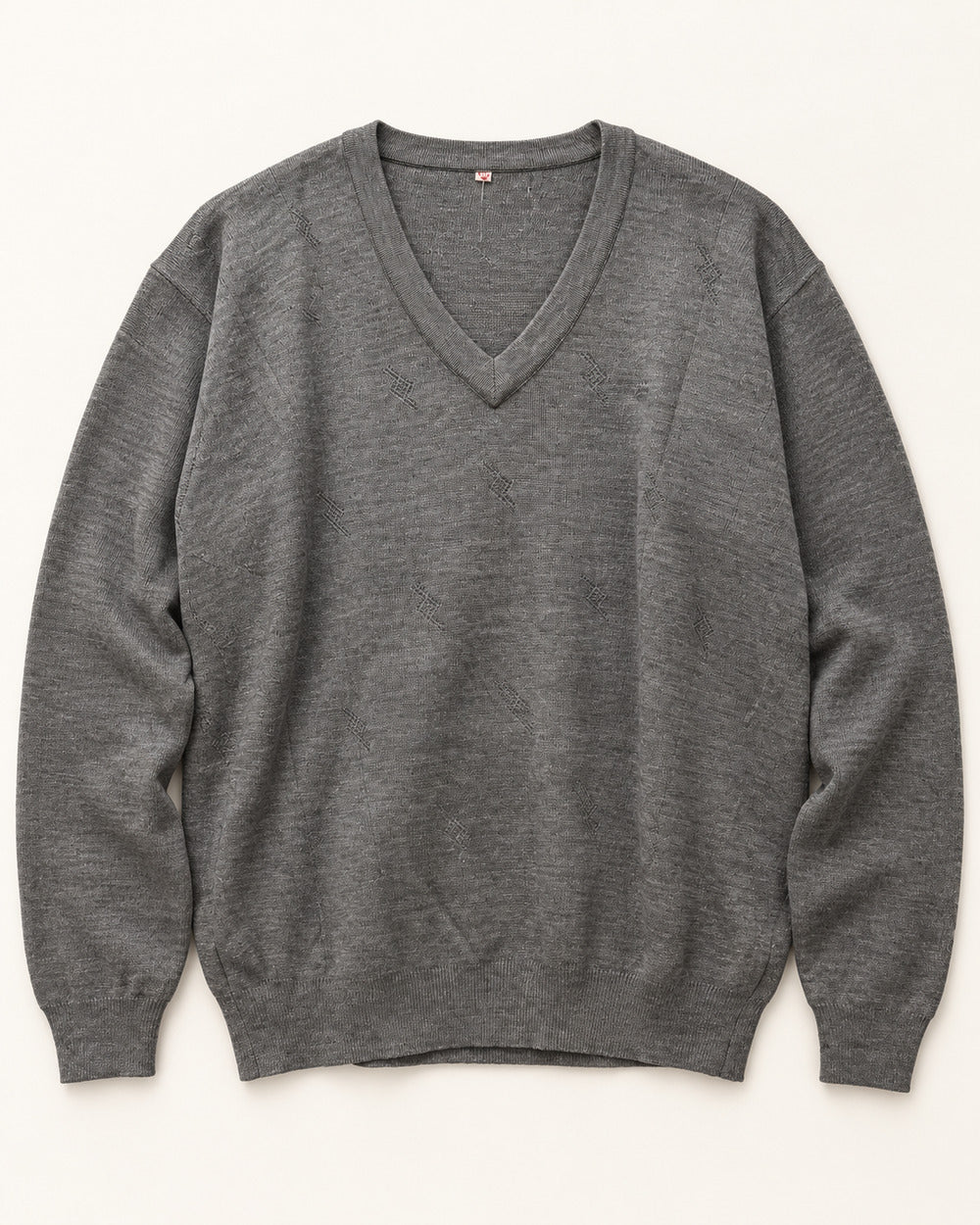 Grey men's preloved v-neck sweater, VW-MS330