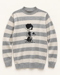 Grey & White men's preloved crew-neck sweater, VW-MS335