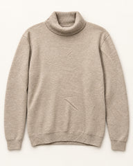 Beige men's preloved roll-neck sweater, VW-MS336