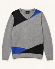 Grey, Black & Blue men's preloved sweater, VW-MS50