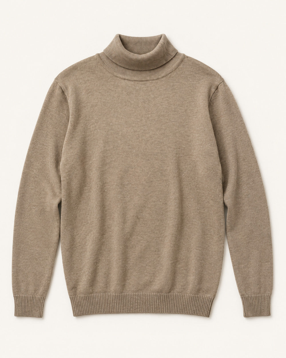 Beige men's preloved turtleneck sweater, VW-MS60