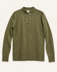 Olive men's preloved zip-neck sweater, VW-MS65