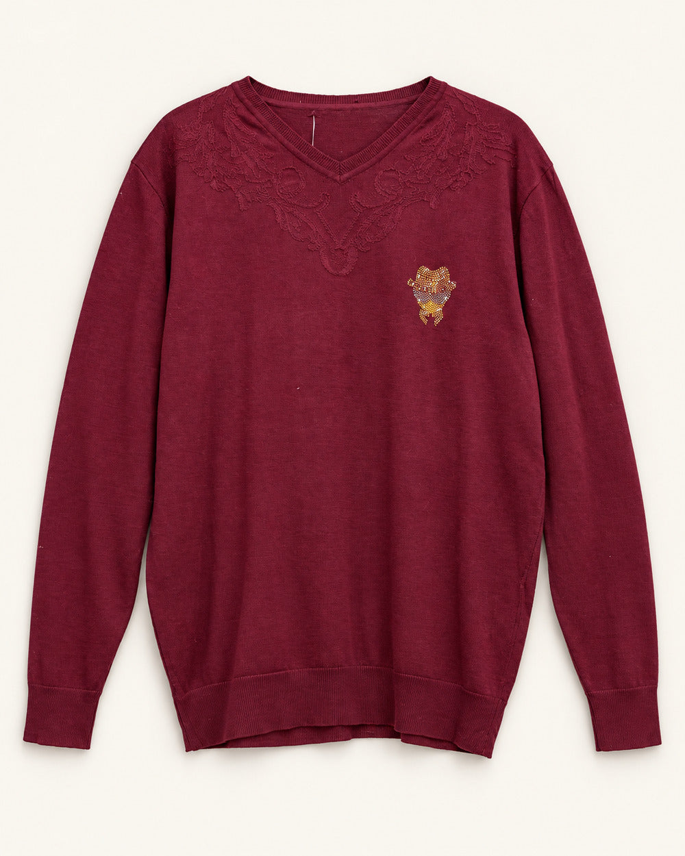 Burgundy men's preloved sweater, VW-MS66