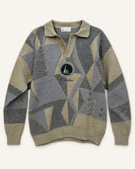 Olive & Grey men's preloved polo sweater, VW-MS69