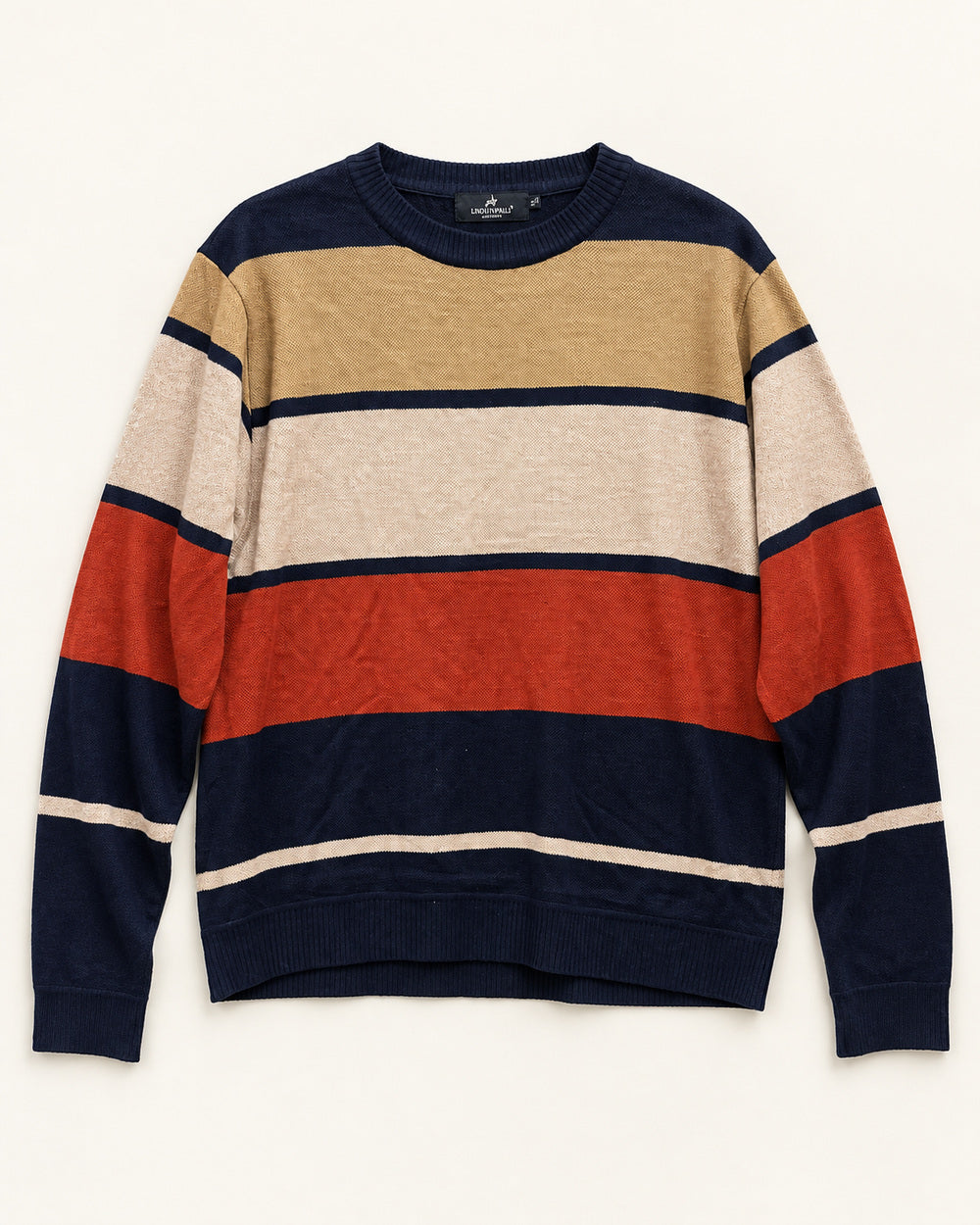 Navy, Beige & Rust men's preloved sweater, VW-MS82