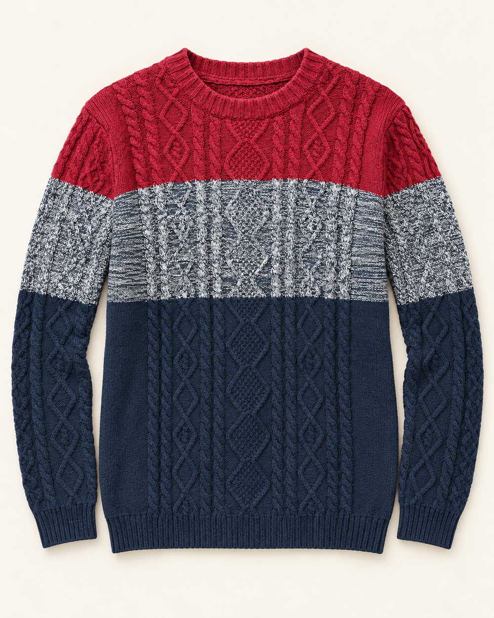 Red, Grey & Navy men's preloved sweater, VW-MS85