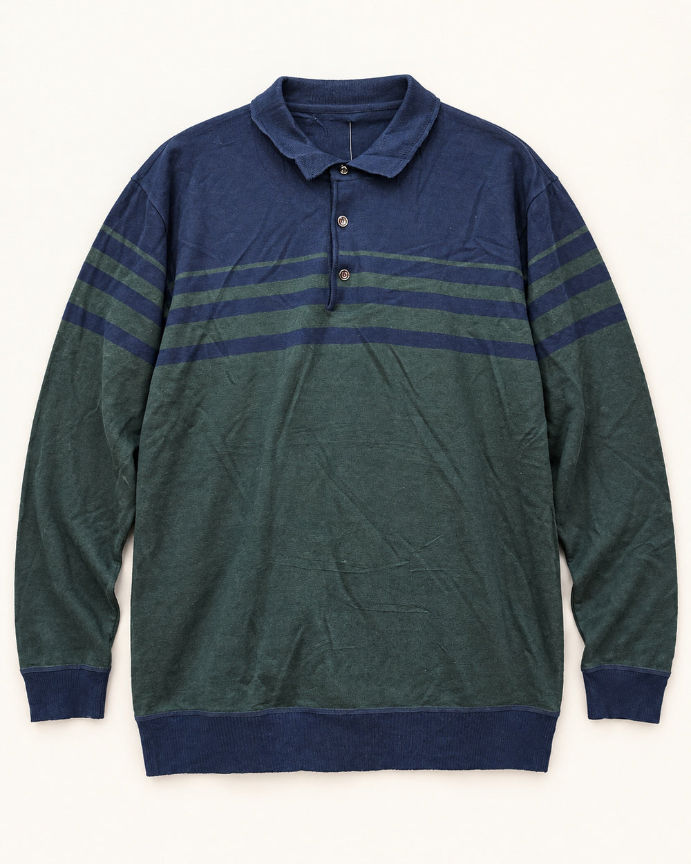 Navy & Green men's preloved polo sweater, VW-MS94