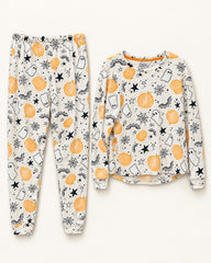 White & Orange women's preloved night suit, VW-NS04