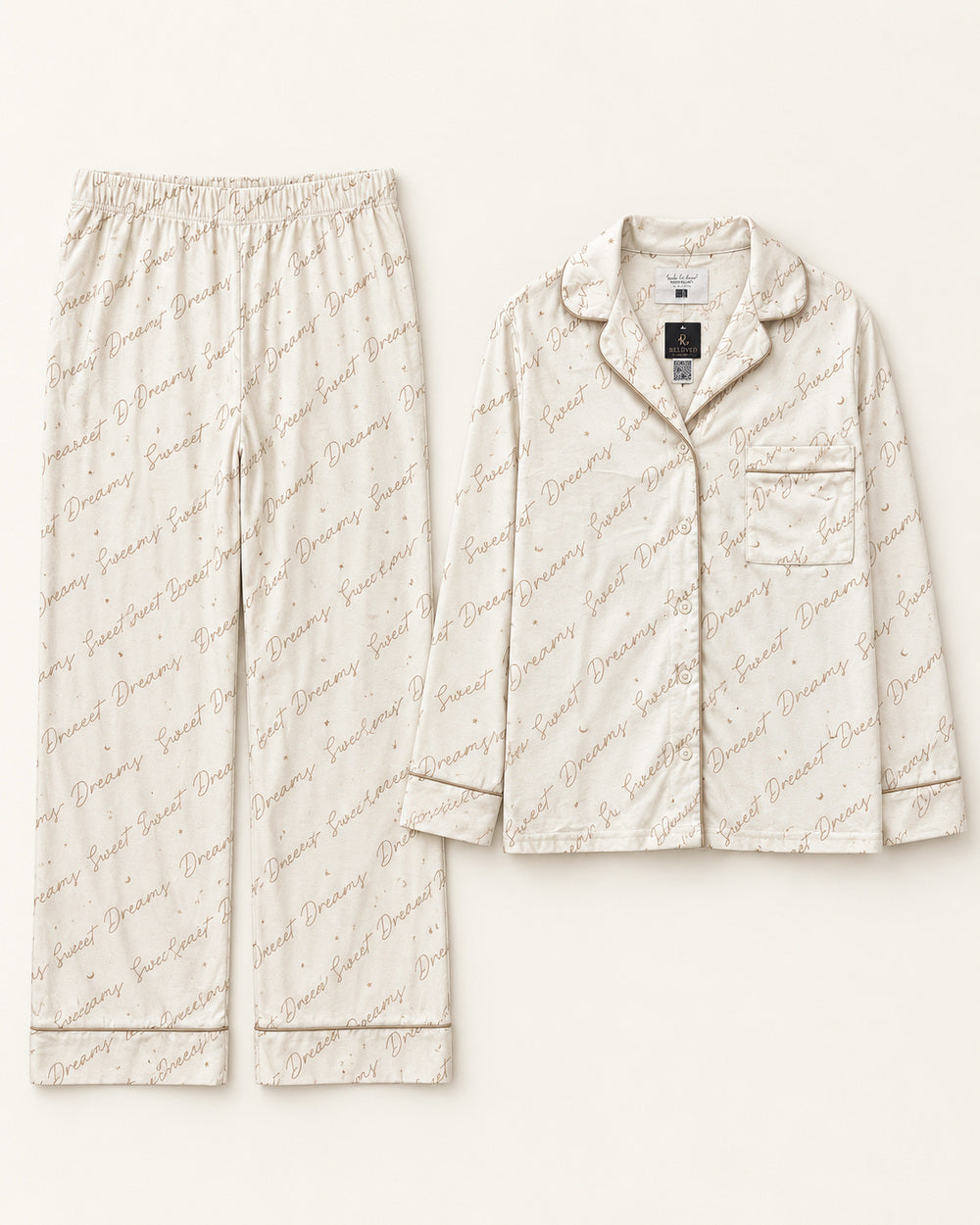Cream women's preloved night suit, VW-NS05