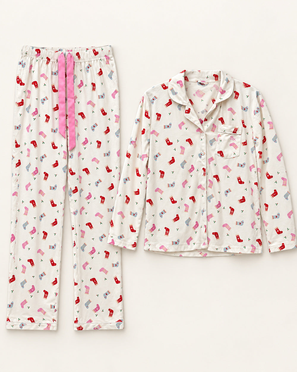 White & Pink women's preloved night suit, VW-NS30