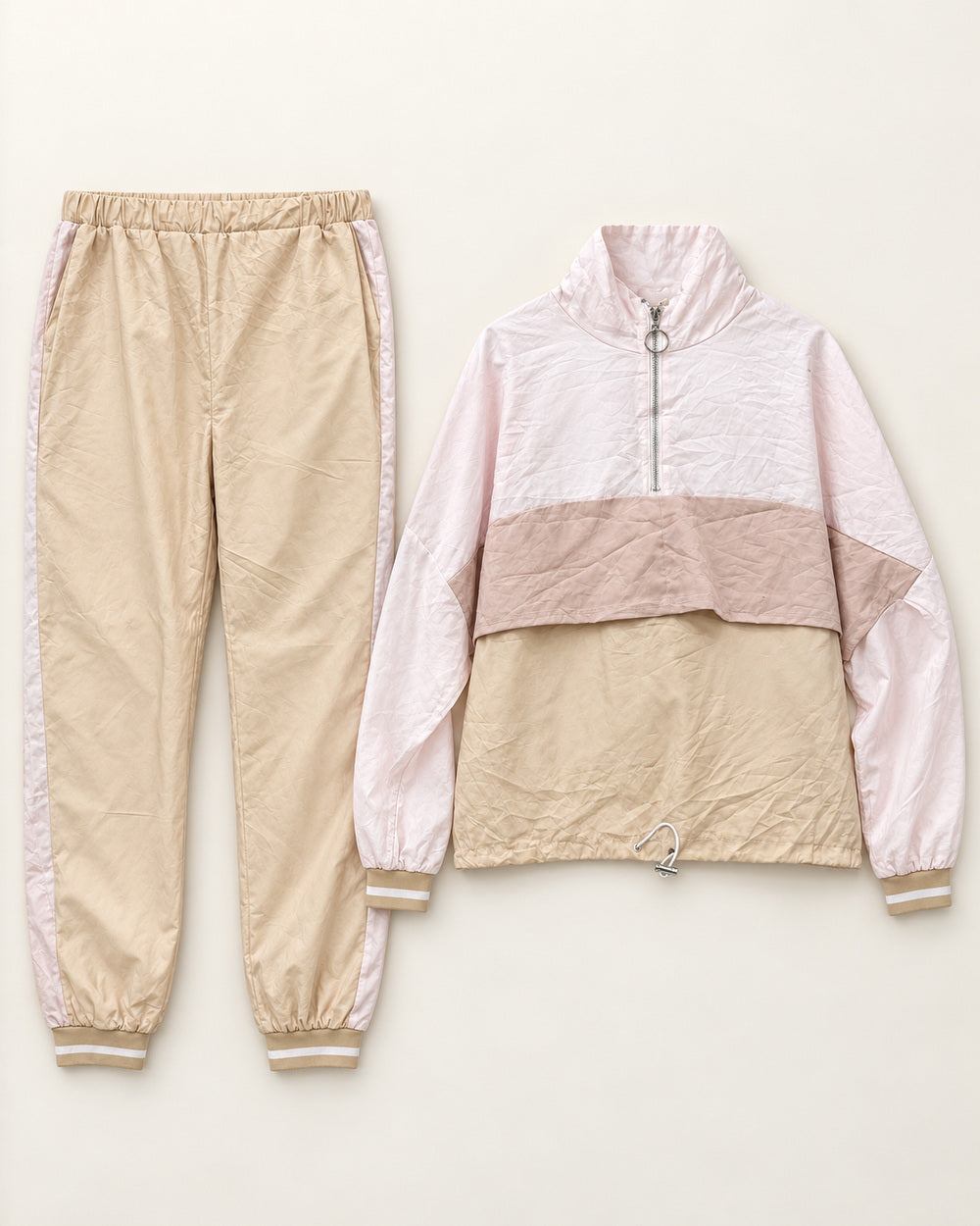 Beige, Pink & White women's preloved night suit, VW-NS60