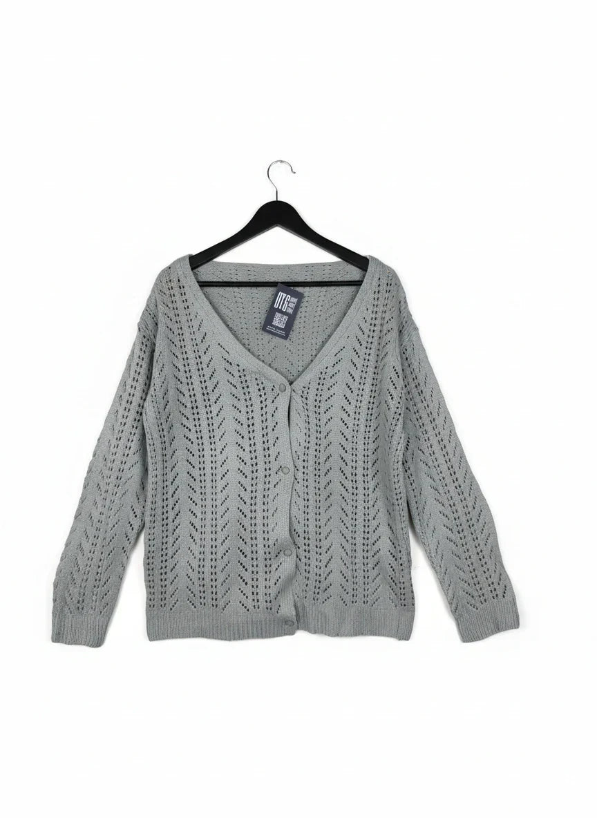 Winter Cardigans & Sweaters | Cut label | Preloved Branded | Gray Cotton | Premium | OTS Thrift Store Lahore Pakistan