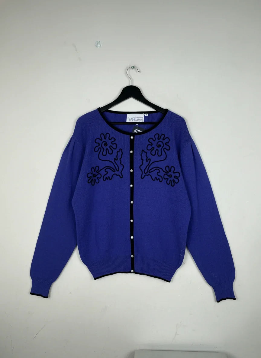 Preloved Excellent Winter Cardigans & Sweaters by Cut label, Purple Acrylic for Women - OTS Thrift Shop Lahore Pakistan