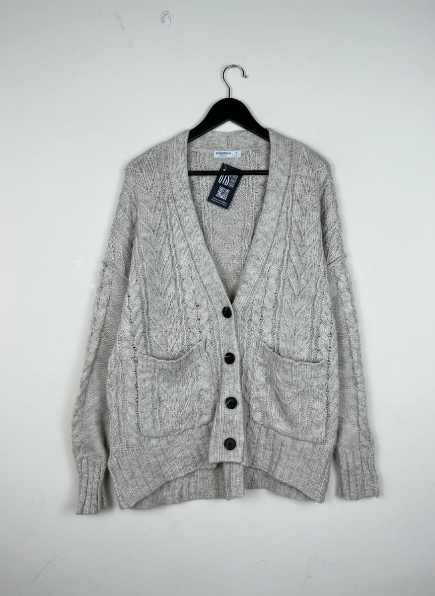 Shop Excellent Winter Cardigans & Sweaters by ARIZONA | Preloved Branded Clothes | Beige Polyester | Women | OTS Thrift Store Karachi Pakistan