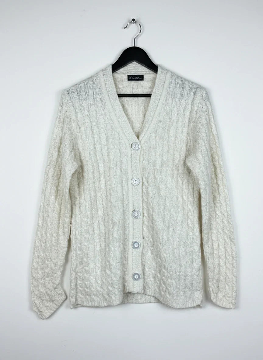 Preloved Excellent Winter Cardigans & Sweaters by Cut label, OffWhite Acrylic for Women - OTS Thrift Shop Karachi Pakistan