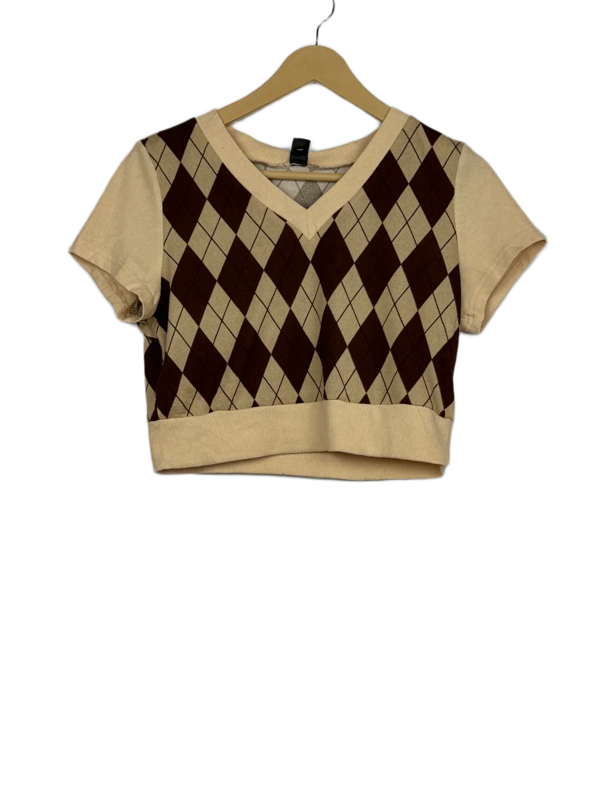 UK Imported secondhand Winter Crop Tops - Shein brand, Khaki Polyester, Premium condition, for Women - Online Thrift Store Islamabad Pakistan