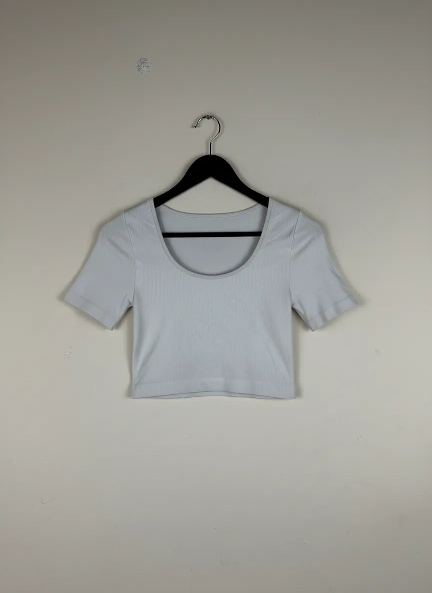 UK Imported secondhand Winter Crop Tops - Primark brand, White Nylon, Excellent condition, for Women - Online Thrift Store Peshawar Pakistan