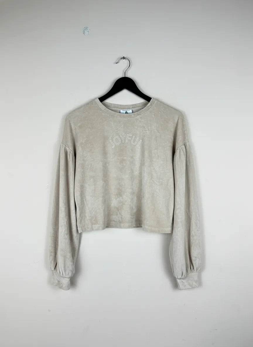 UK Imported secondhand Winter Crop Tops - George brand, Beige Cotton, Premium condition, for Women - Online Thrift Store Peshawar Pakistan