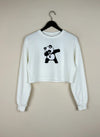 UK Imported secondhand Winter Crop Tops - Shein brand, White Cotton + Polyester, Premium condition, for Women - Online Thrift Store Karachi Pakistan