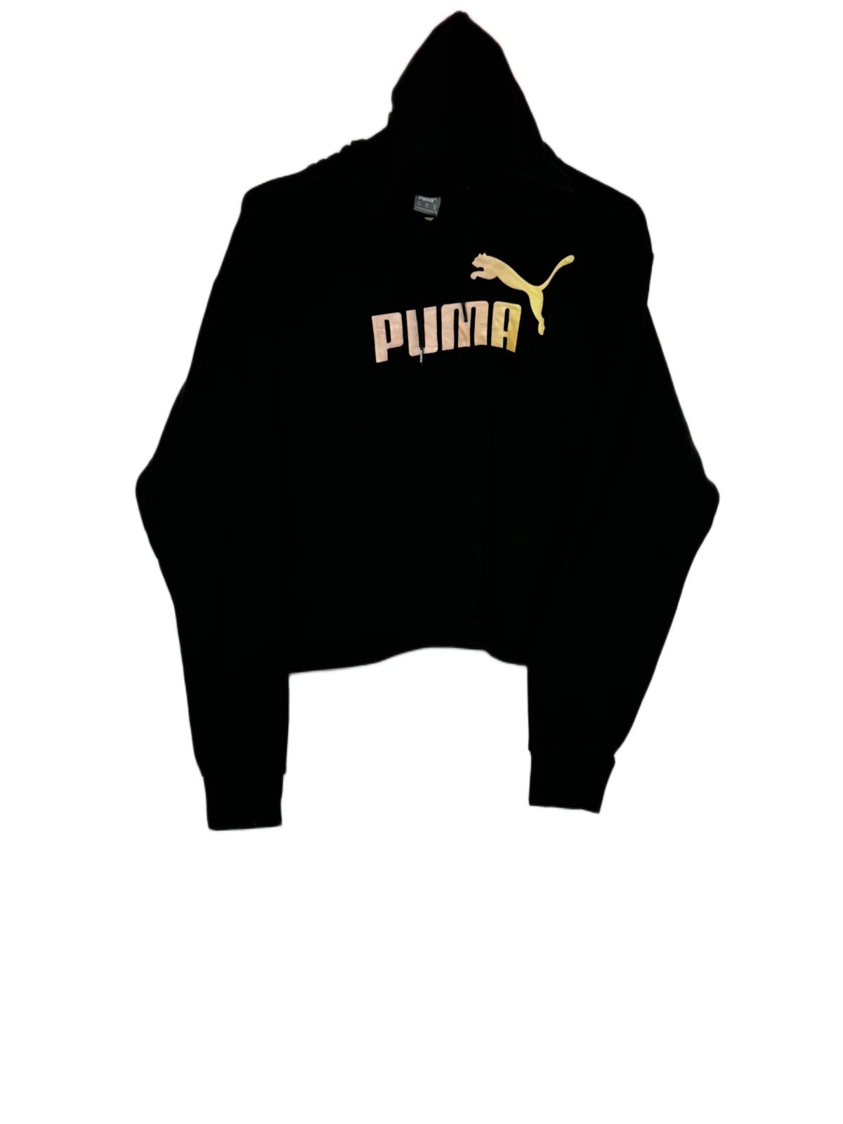 Preloved Premium Winter Crop Tops by Puma, Black Cotton for Women - OTS Thrift Shop Lahore Pakistan