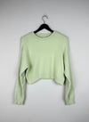 UK Imported secondhand Winter Crop Tops - Zara brand, Green Nylon, Premium condition, for Women - Online Thrift Store Karachi Pakistan