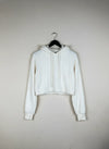 Secondhand Branded Winter Crop Tops by Bershka, White Polyester fabric, Premium condition, for Women - Online Thrift Shop Lahore Pakistan