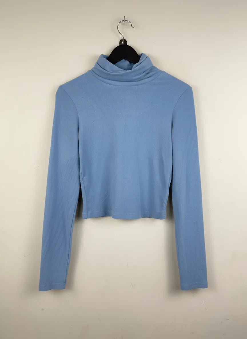 UK Imported secondhand Winter Crop Tops - Dzay brand, Blue Polyester, Excellent condition, for Women - Online Thrift Store Peshawar Pakistan