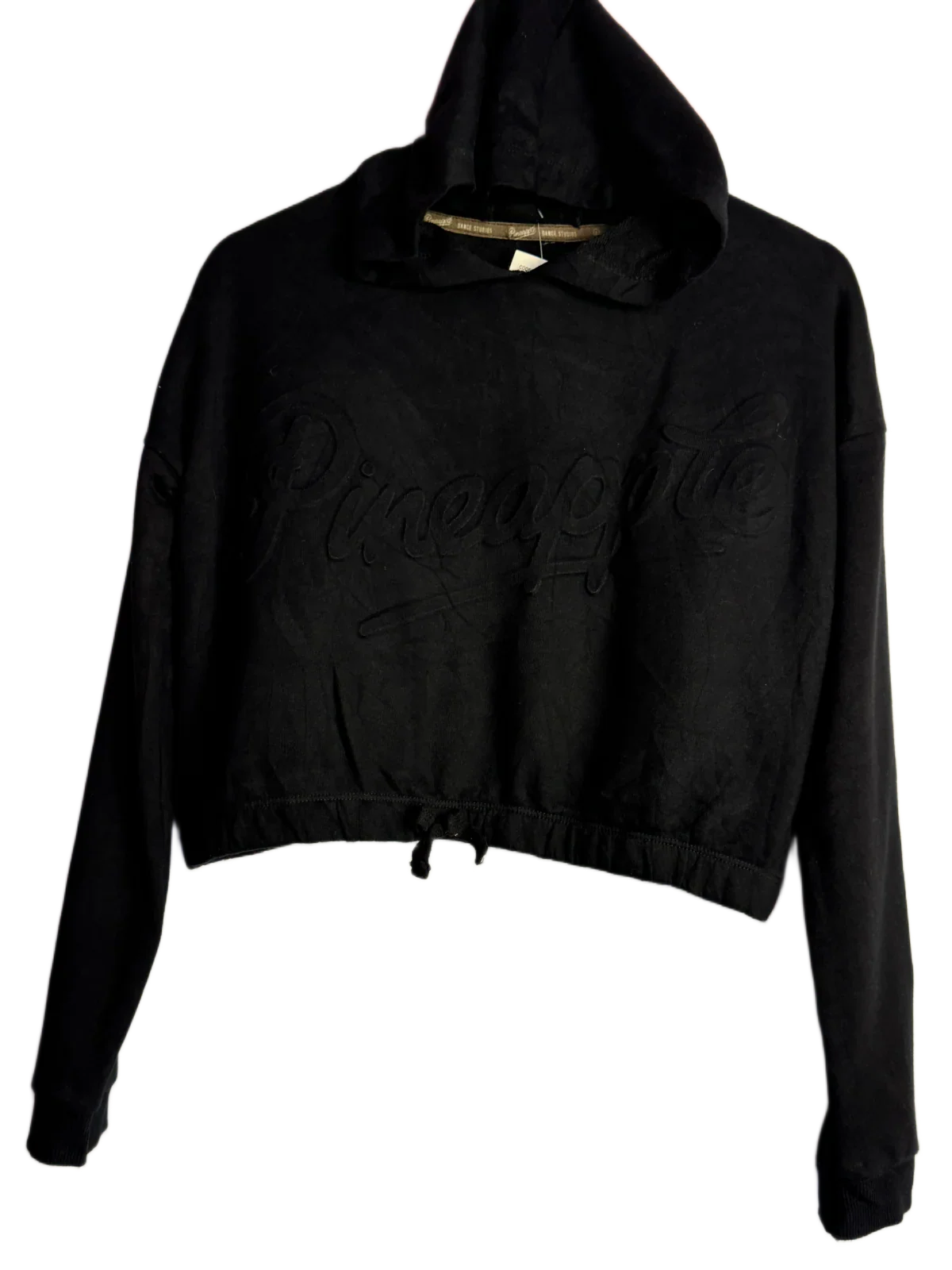 Shop Premium Winter Crop Tops by Pineapple | Preloved Branded Clothes | Black Cotton | Women | OTS Thrift Store Peshawar Pakistan