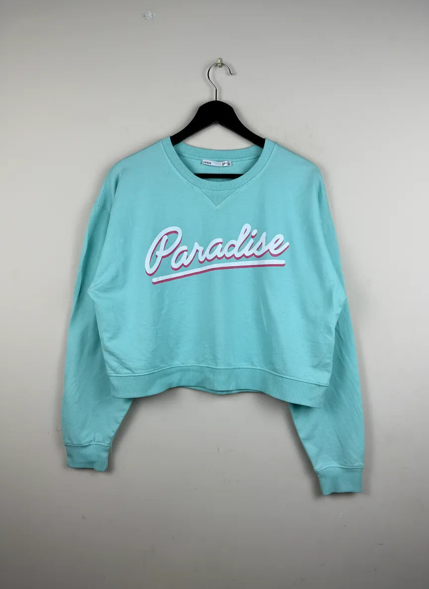 Shop Premium Winter Crop Tops by Lefties | Preloved Branded Clothes | SeaGreen Cotton | Women | OTS Thrift Store Karachi Pakistan