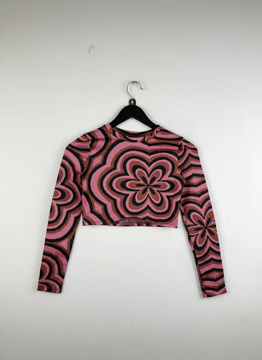 UK Imported secondhand Winter Crop Tops - Candy brand, Multi Polyester, Premium condition, for Women - Online Thrift Store Karachi Pakistan