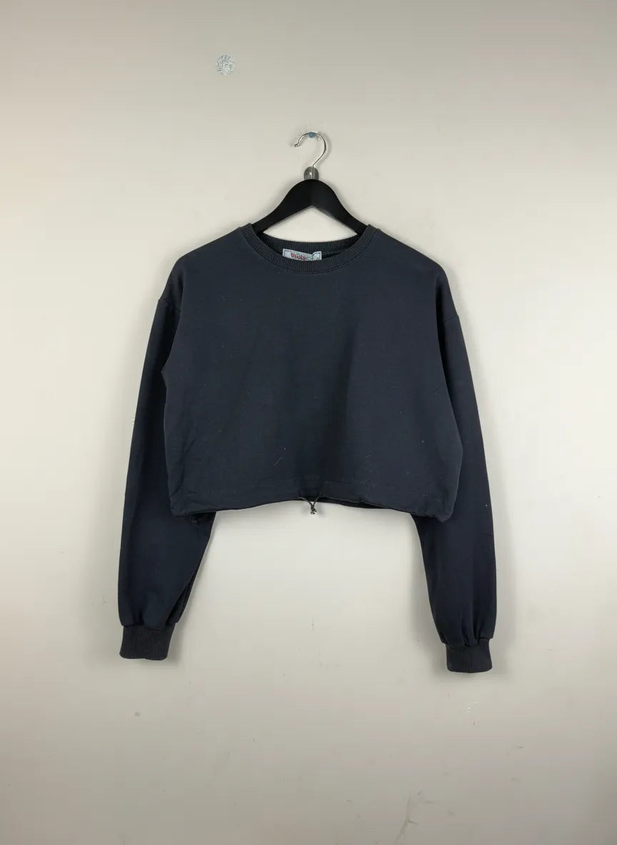 UK Imported secondhand Winter Crop Tops - portobello pzink brand, Black Cotton, Premium condition, for Women - Online Thrift Store Peshawar Pakistan