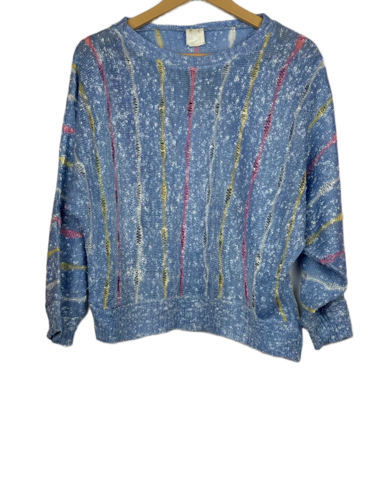 Preloved Excellent Winter Crop Tops by Skylar, Blue Acrylic for Women - OTS Thrift Shop Lahore Pakistan