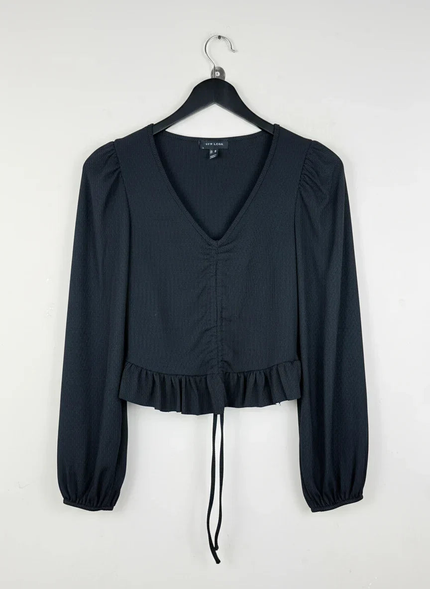 Premium Condition Winter Crop Tops | Preloved New Look | Black Polyester | Thrift Shop for Women Islamabad Pakistan | OTS