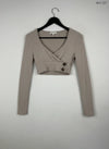 Secondhand Branded Winter Crop Tops by Shein, Beige Polyester fabric, Premium condition, for Women - Online Thrift Shop Karachi Pakistan