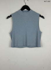 Shop Premium Winter Crop Tops by Sparkle & Fade | Preloved Branded Clothes | Grey Cotton | Women | OTS Thrift Store Karachi Pakistan