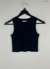 Winter Crop Tops | Primark | Preloved Branded | Black Polyester | | OTS Thrift Store Karachi Pakistan