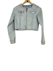 Winter Crop Tops | Milla Star | Preloved Branded | SkyBlue Cotton Jeans | Premium | OTS Thrift Store Karachi Pakistan
