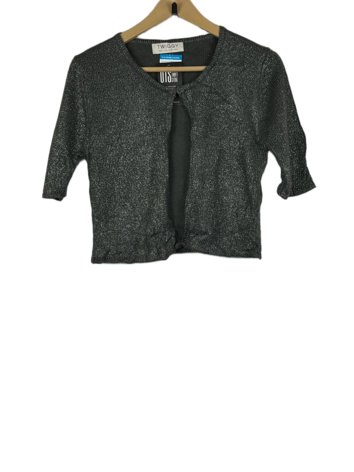 Winter Crop Tops | Twiggy | Preloved Branded | Grey Acrylic | Premium | OTS Thrift Store Islamabad Pakistan