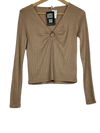 Winter Crop Tops | Unknown | Preloved Branded | Khaki Polyester | Premium | OTS Thrift Store Karachi Pakistan