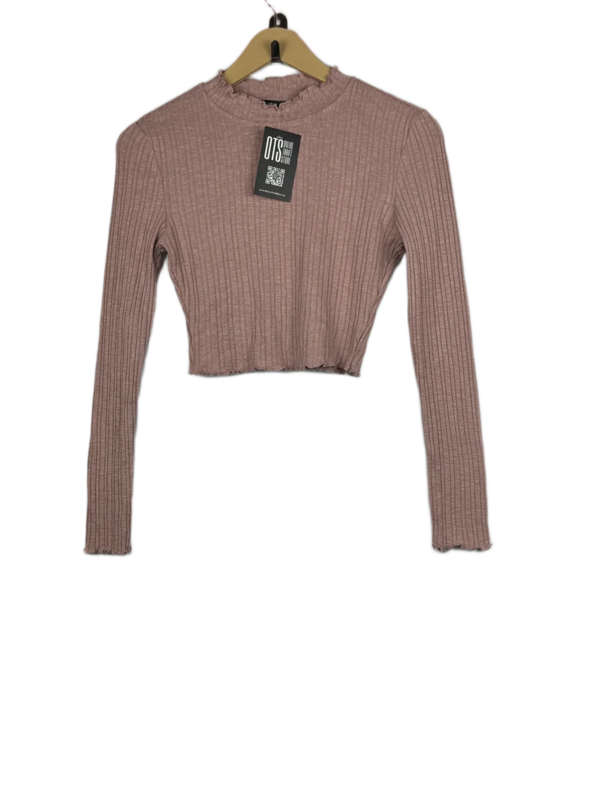 Secondhand Branded Winter Crop Tops by Shein, Beige Polyester fabric, Premium condition, for Women - Online Thrift Shop Islamabad Pakistan