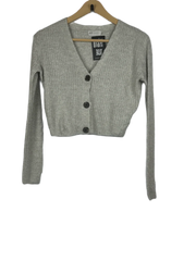 UK Imported secondhand Winter Crop Tops - H&M brand, Grey Acrylic, Premium condition, for Women - Online Thrift Store Lahore Pakistan