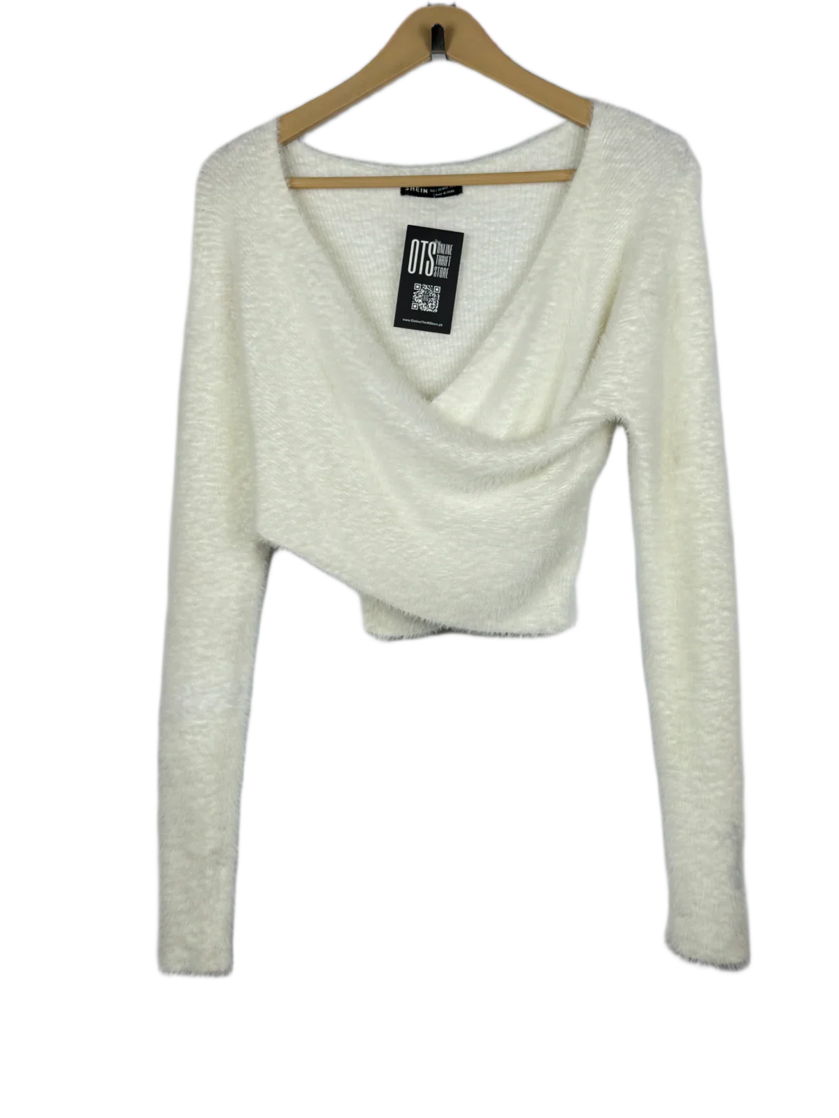 Premium Condition Winter Crop Tops | Preloved Shein | White Nylon | Thrift Shop for Women Lahore Pakistan | OTS