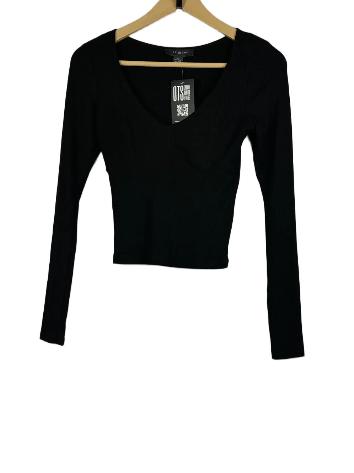 UK Imported secondhand Winter Crop Tops - Primark brand, Black Polyester, Premium condition, for Women - Online Thrift Store Lahore Pakistan