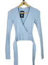 Shop Premium Winter Crop Tops by Zara | Preloved Branded Clothes | Ice Blue Viscose | Women | OTS Thrift Store Karachi Pakistan